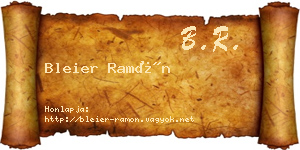 Bleier Ramón névjegykártya